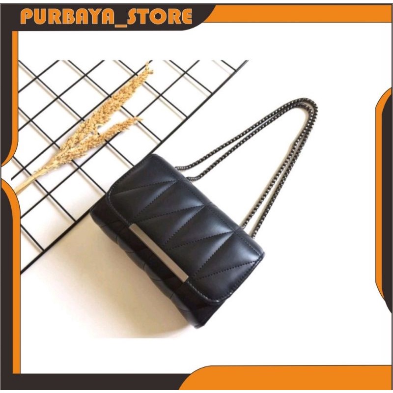 SABIRA BAG ~ Tas Selempang Wanita Rantai Hitam Tas Wanita Murah Sling Bag Shoulder Bag Grosir