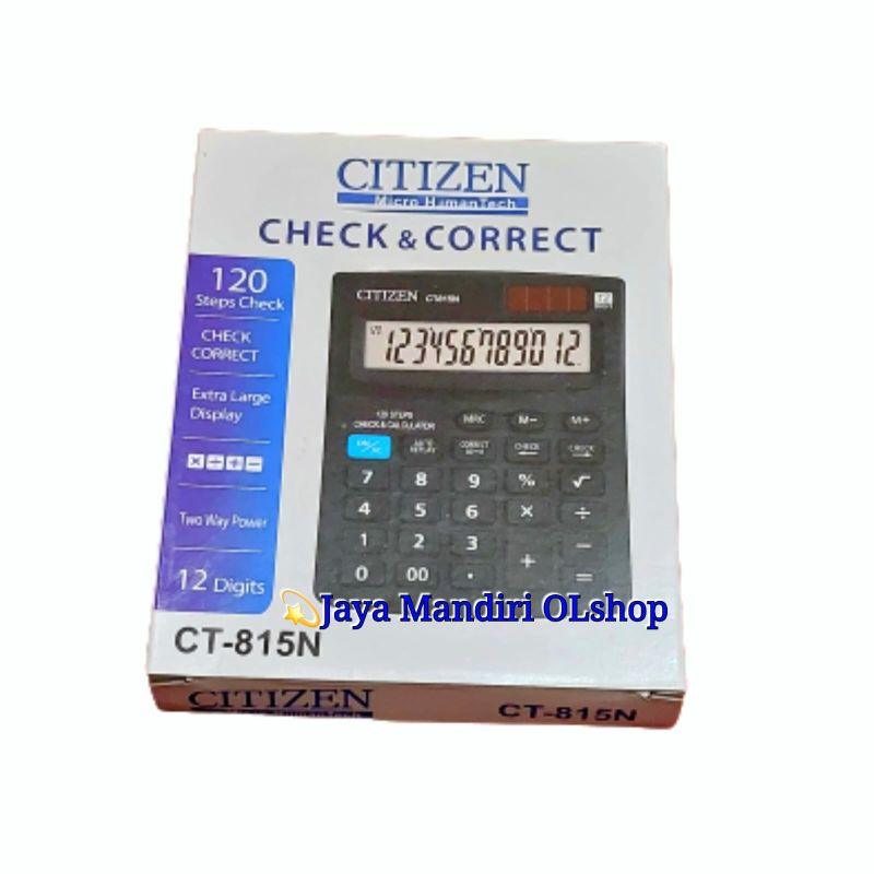 Kalkulator Citizen SDC-812BN / CT-815N 12 Digit / 2 Power / Check and Correct / Replay / SDC - 812 BN/CT -815N