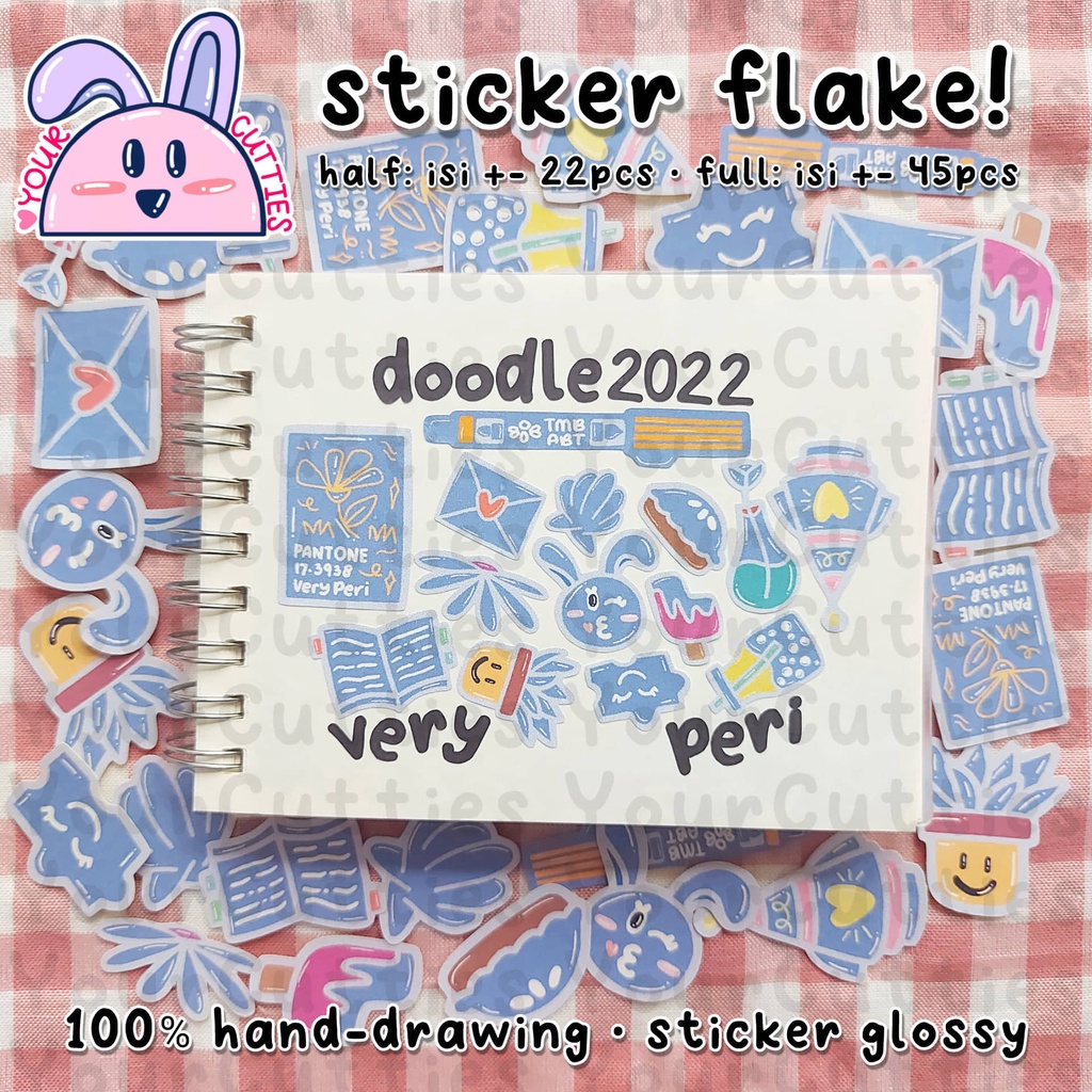 [FLAKE] STIKER PANTONE 2022 DOODLE JURNAL BUJO PLANNER LUCU MURAH