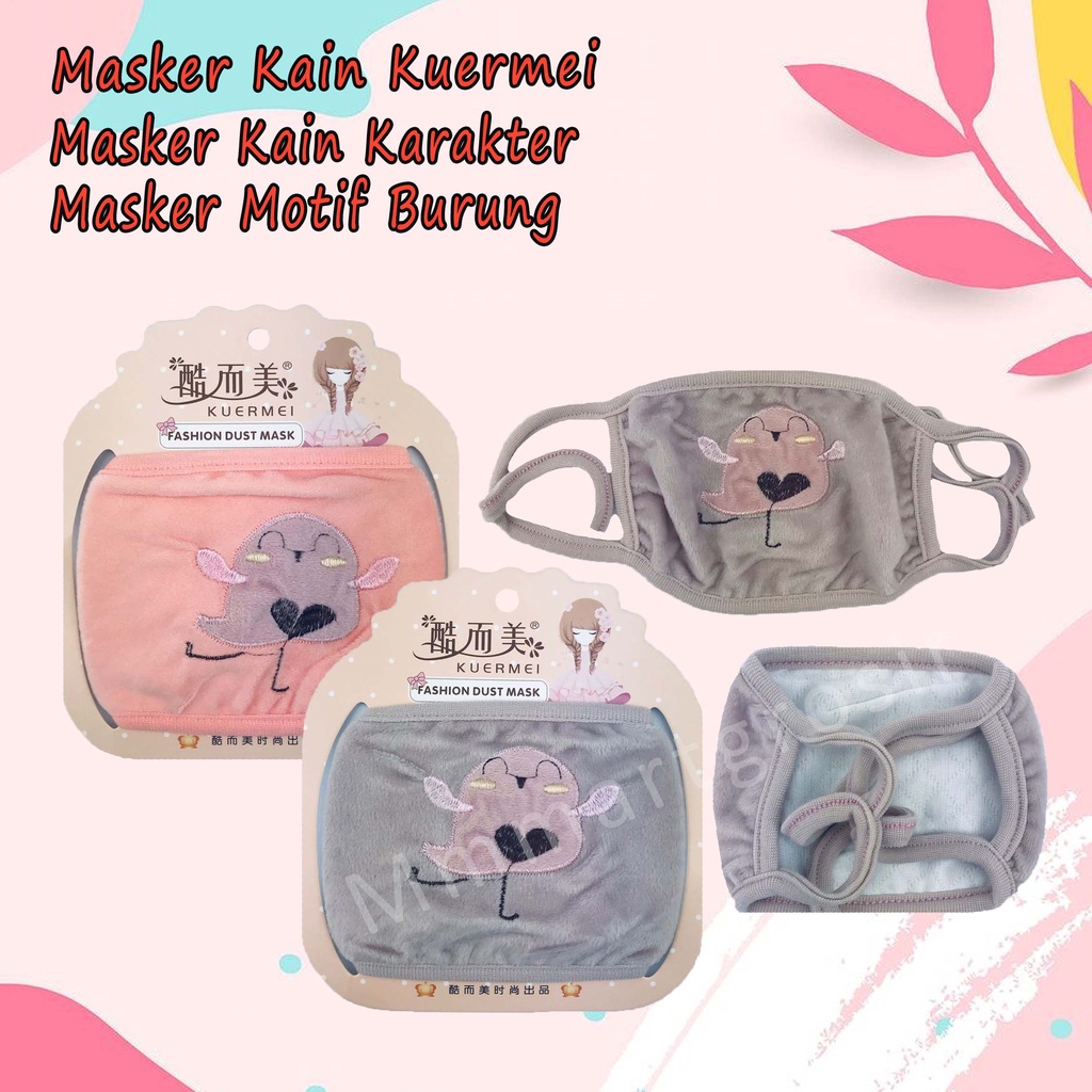 Masker Kain Kuermei / Masker Kain Karakter / Masker Motif Burung