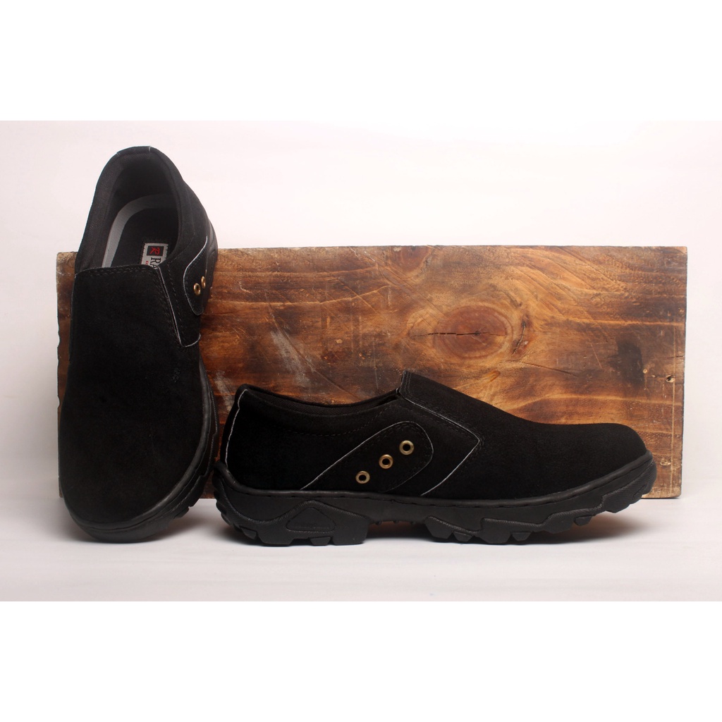 Sepatu Kasual Pria Kulit Asli Rasheda 015 Slip On Big Size