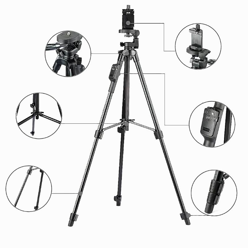 TRIPOD YUNTENG BLUETOOTH VCT-5208 MOBILE PHONE AND CAMERA