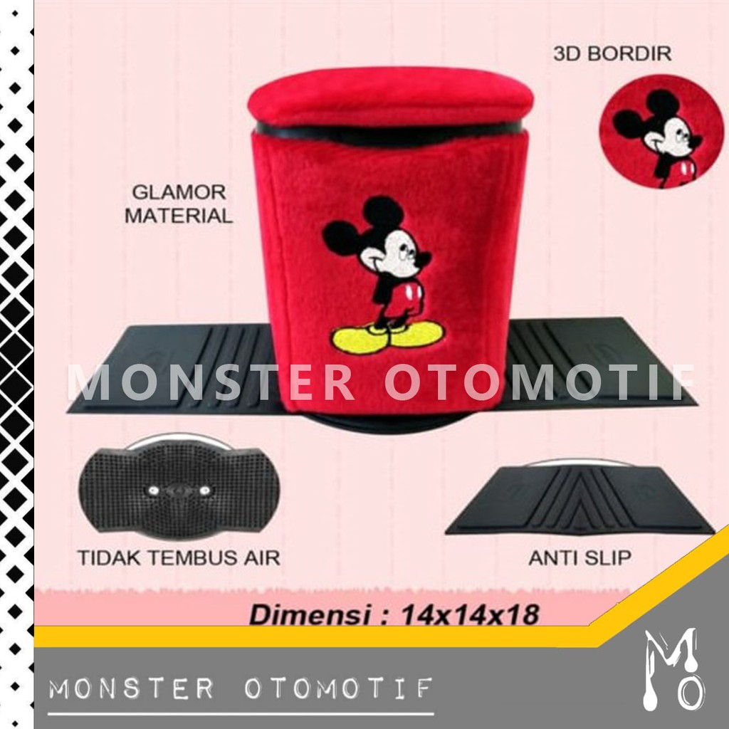 Tempat Sampah Mobil Mickey Mouse , Aksesoris Mobil Motif Mickey Mouse
