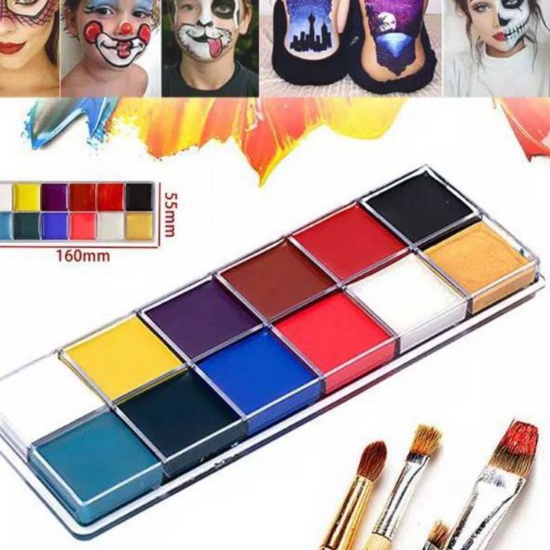 12 Warna Face Painting Body Painting DIY Face Make Up