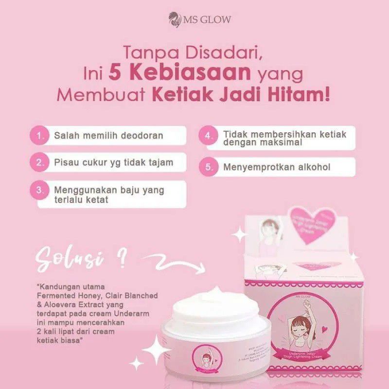 UNDERARM MS GLOW - CREAM PEMUTIH KETIAK DAN BAGIAN LIPATAN