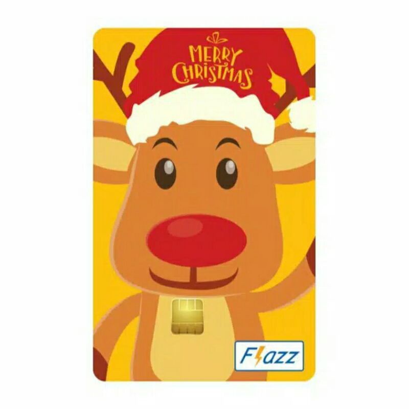 Kartu eTOLL Flazz BCA Natal Limited Edition Christmas Reindeer ORI /Like eTOLL eMONEY Tapcash or Brizzi