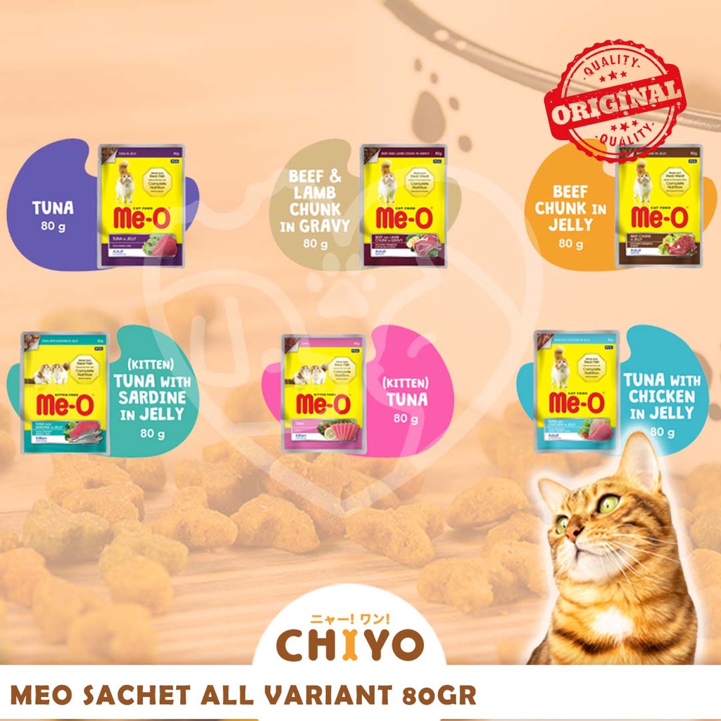 MAKANAN KUCING MEO POUCH WET FOOD 80 GR KITTEN / ADULT [ CAT FOOD ]