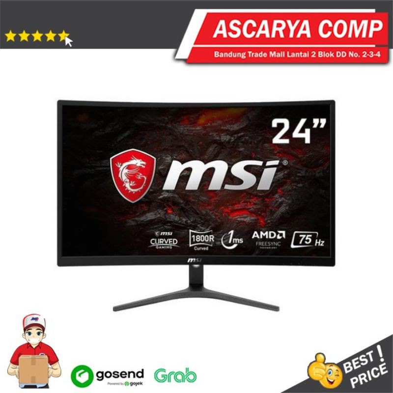 Msi Optix G241vc 24 Inch Curved Gaming Monitor 1080p Fhd 75hz 1mss Shopee Indonesia