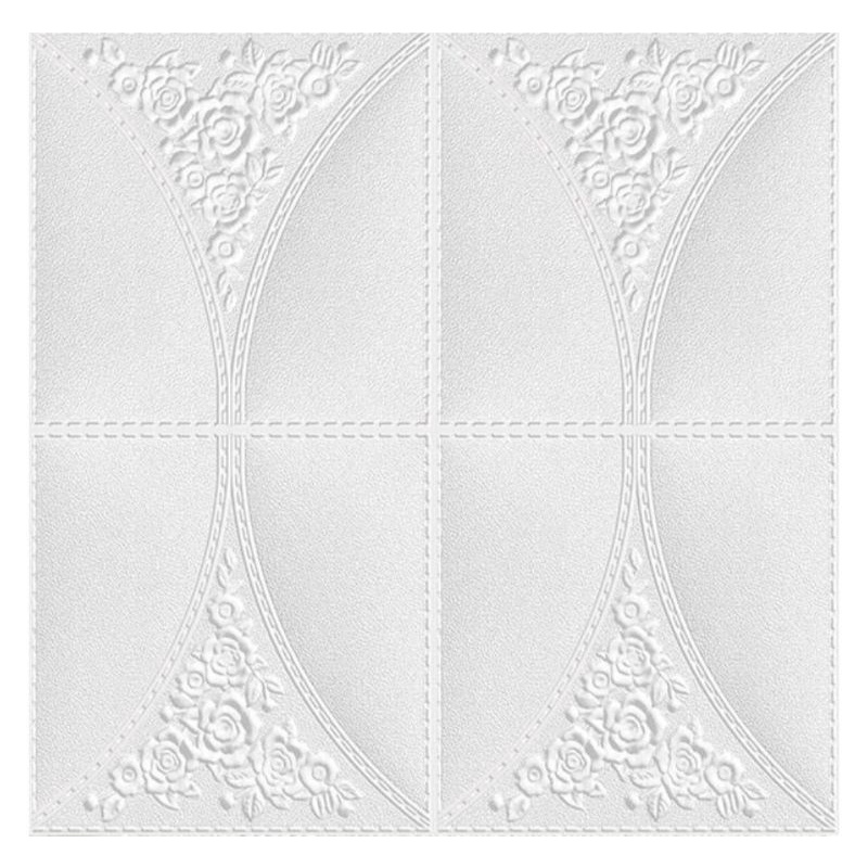 WALLPAPER FOAM 3D 70x70 MOTIF SQUARE BALI-SQUARE PUTIH