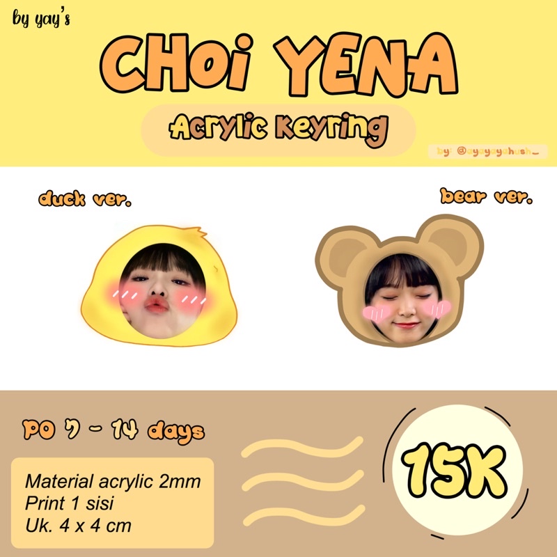 [READY] CHOI YENA Keyring Keychain IZONE YENA GANCI GANTUNGAN KUNCI KPOP