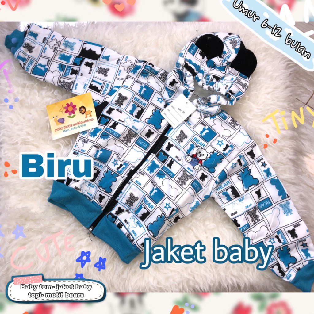 Jaket Bayi Anak Baby Tom Gambar Beruang Lucu Hangat Imut-1