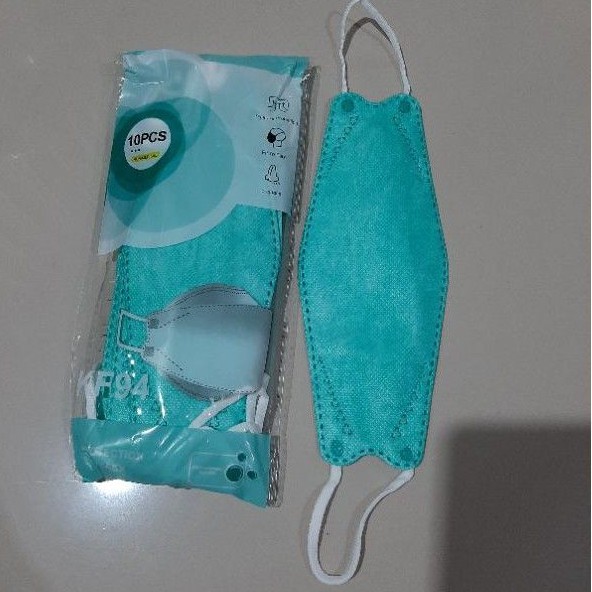 Masker KF94 warna tosca / hijau tosca isi 10pcs