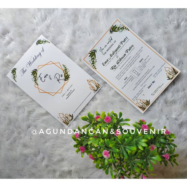 Ukuran Undangan Pernikahan 1 Lembar Bolak Balik