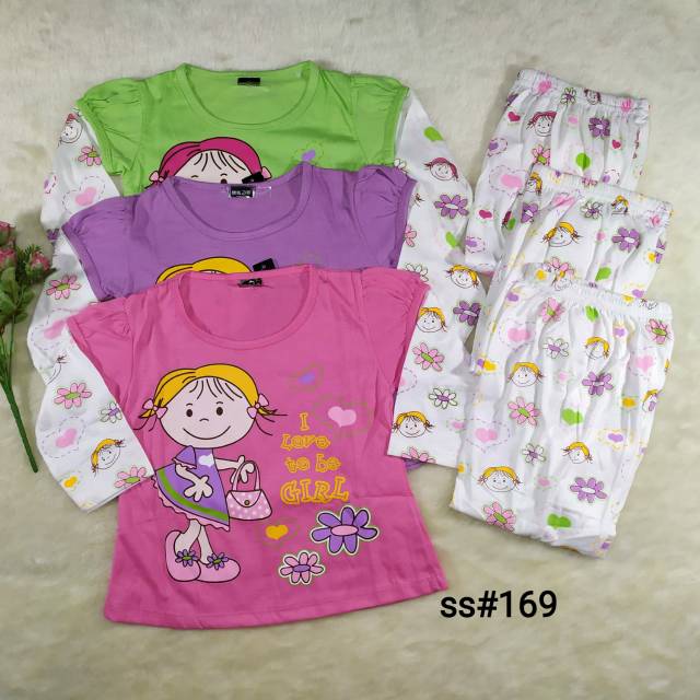 Ss#169 Piyama Za-ra Kids Size 1-3tahun / EXPORT Quality Baju Tidur Karakter Kaus