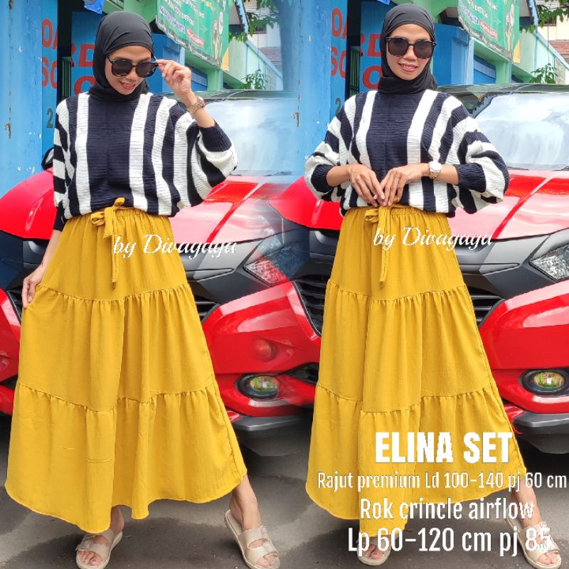 ELINA SET RAJUT BATWING ROK