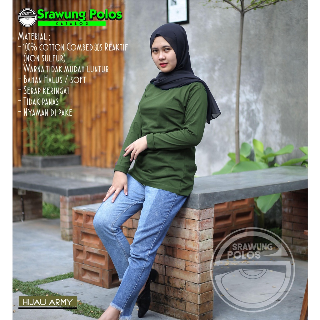 Kaos Polos Premium (Warna Hijau Army)