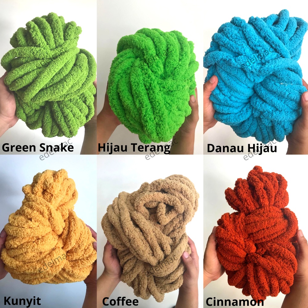 250gr DIY Rajut Selimut Hand Knitting Blanket Scarf Soft Acrylic Cotton Yarns Thick Wool Big Size Tebal Ukuran Besar