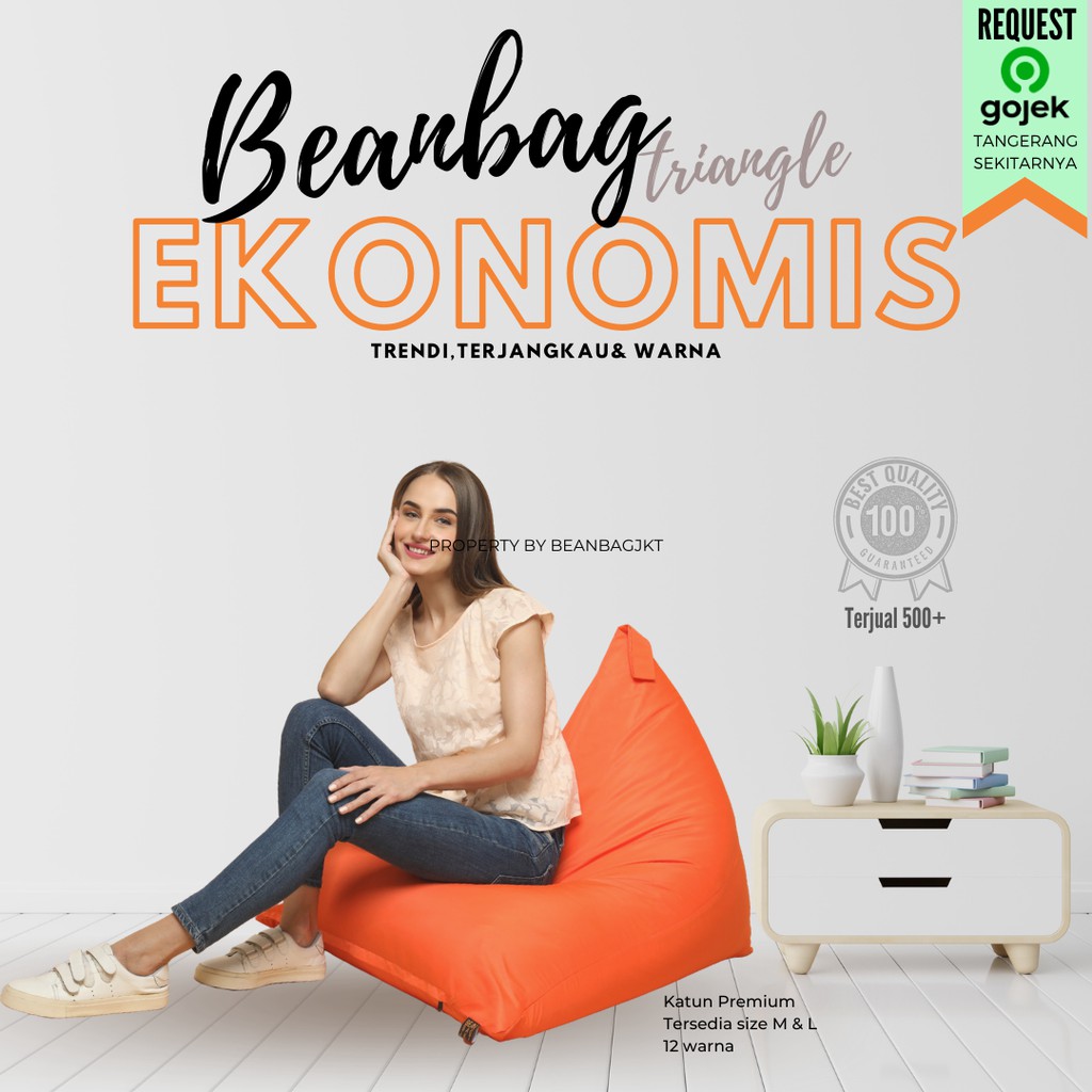 Bean Bag Triangle Ekonomis Bean Bag Plus Isi Murah Kursi Lesehan Sofa Empuk Shopee Indonesia