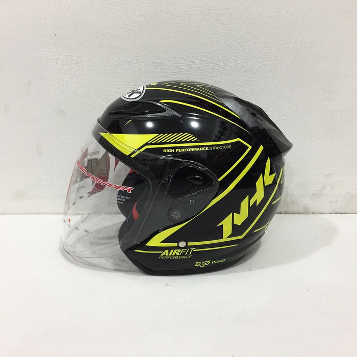 Unique Helm NHK R6 Motif Airfit R   Airfit Black Yellow Hitam Kuning Glossy