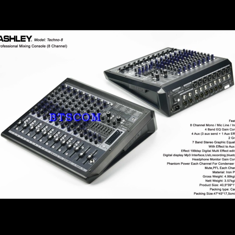 MIXER AUDIO ASHLEY TECHNO8/TECHNO 8 8CHANNEL
