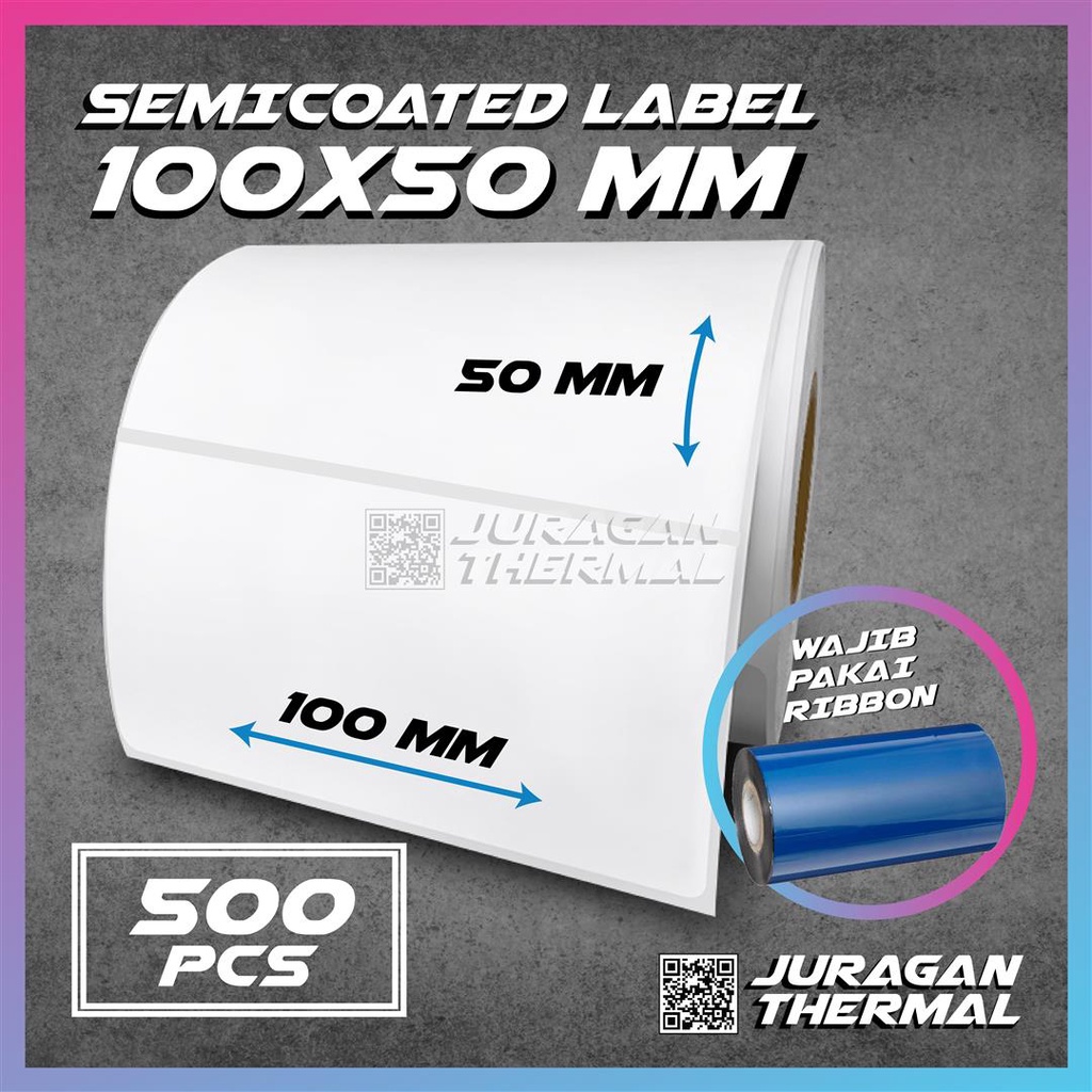 

Label Stiker Barcode 100 X 50 Kertas Sticker Semicoated 100x50 mm