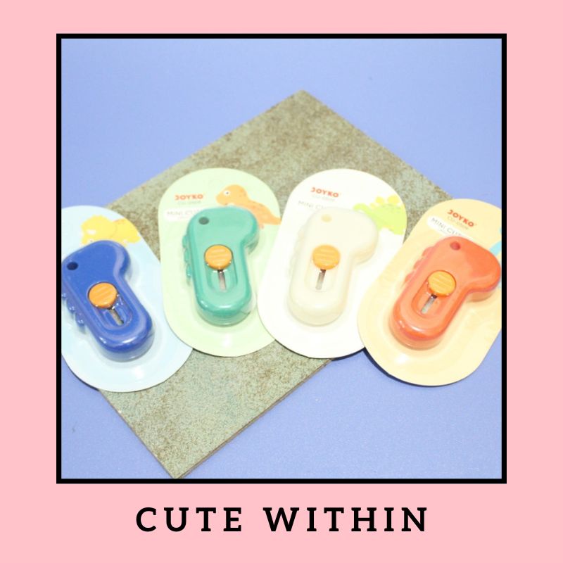 

Cutter kecil mini joyko dinosaurus CU0509 - GREEN BLUE ORANGE RANDOM - pisau pemotong kecil lucu unik alat tulis kerja kantor sekolah pocket size ukuran mini warna warni gambar dinosaur