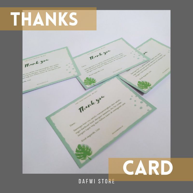 

Thanks card | thank you card | kartu terimakasih buat packing