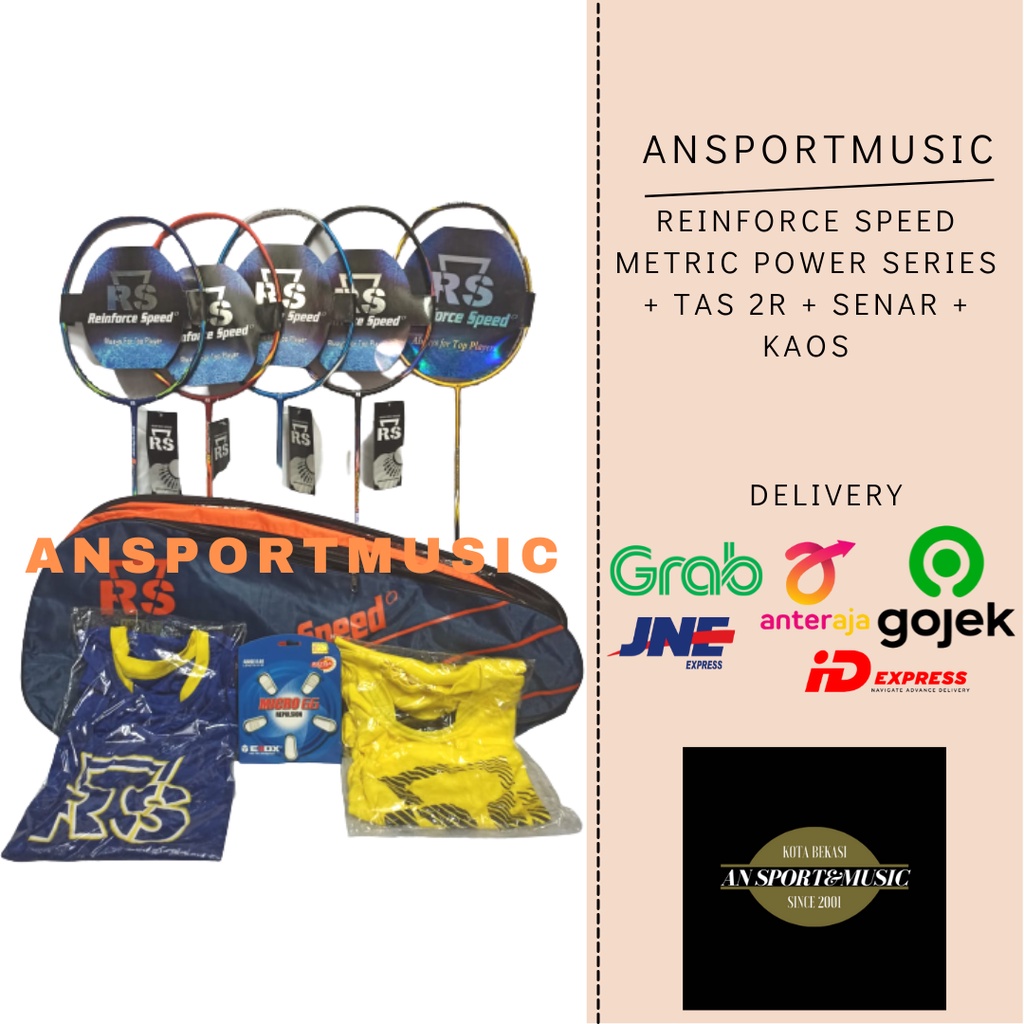 Raket Badminton RS Metric Power 12 Original 100% (Free Tas 2R,Kaos,Senar)