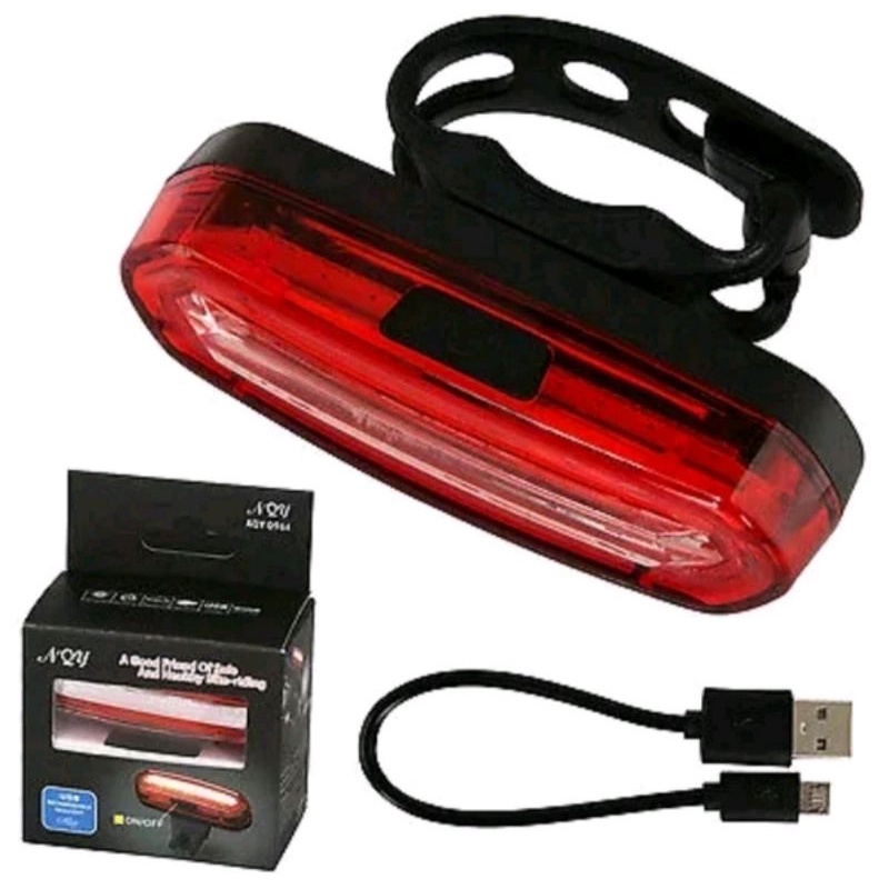 Lampu Sepeda Belakang COB USB Rechargeable 2 Warna Nyala Super Terang Bisa Cas Charger Sepeda Lipat Roadbike MTB Seli