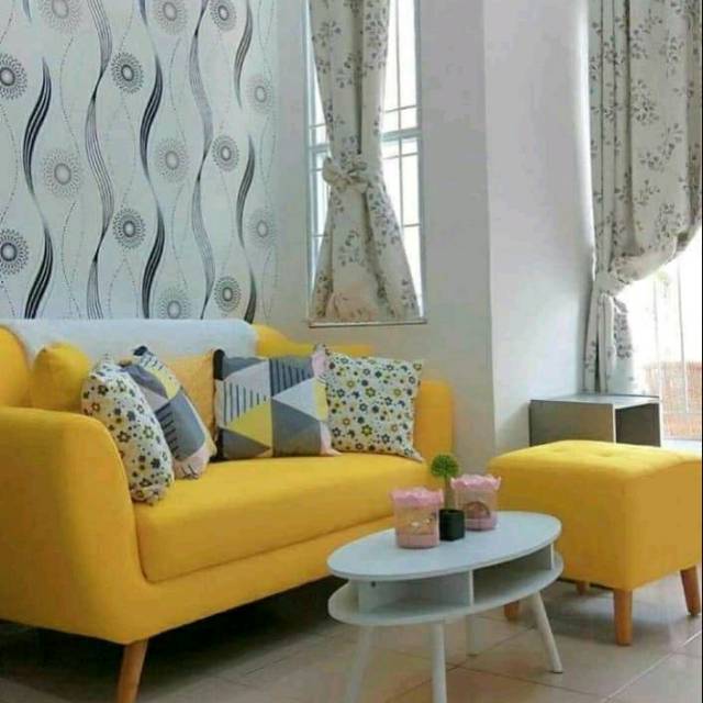 Sofa retro minimalis murah bandung (meja kaca)