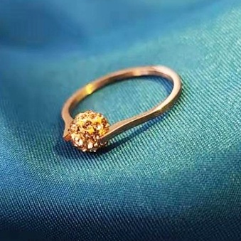 Cincin bola disko titanium korea fashion anti karat