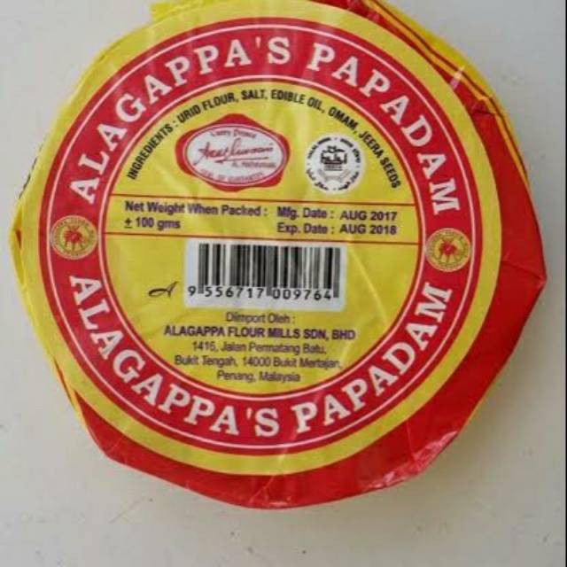 Alagapas Papadum 100g