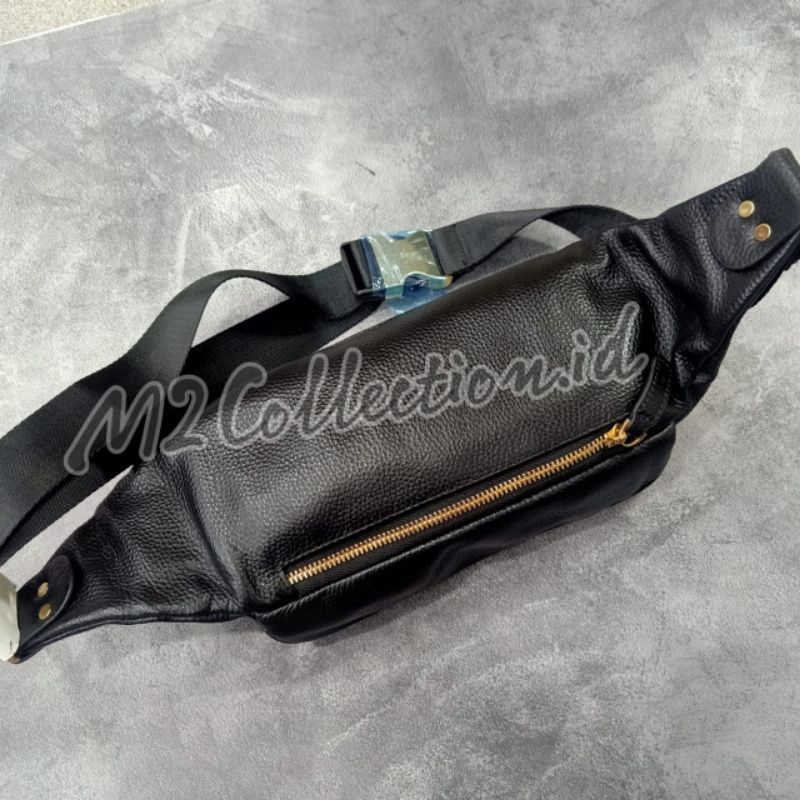 Waistbag Versace Leather Logo Belt Bag Tas Pinggang Kulit Asli Impor