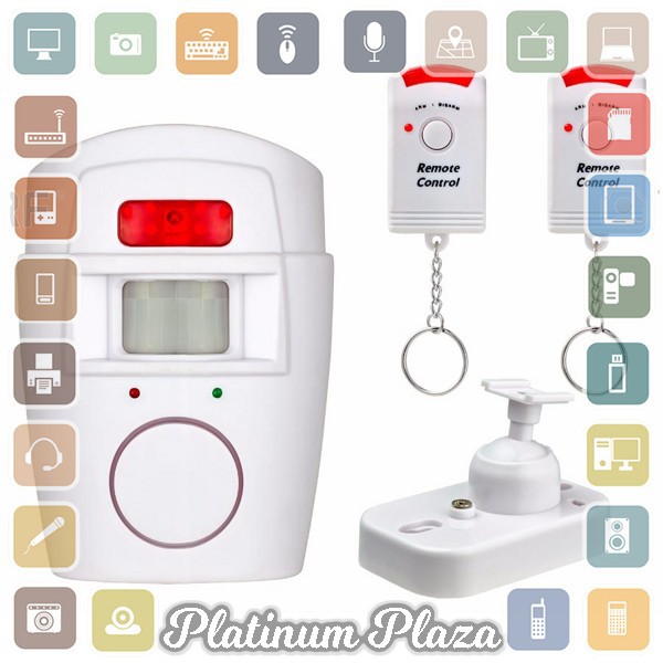 EMASTIFF Alarm Anti Maling Infrared PIR Sensor Gerak 2 Remote - YL`S1001U- White