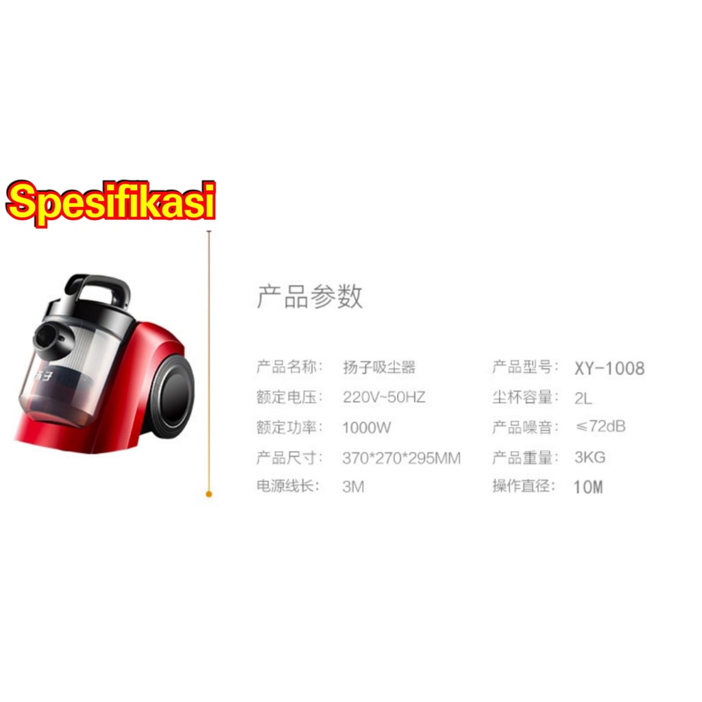 Vacuum Cleaner Red /  Vacum penyedot debu Vacum Rumah / Vakum XY-1008