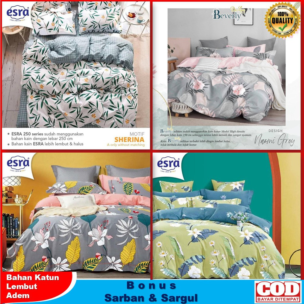 Sprei homemade Murah Motif Bunga Bahan katun seprei murah daun terbaru 2021