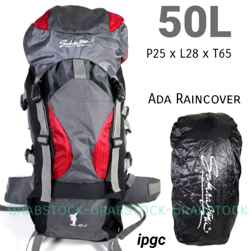 Carrier Plus Raincover Tas Hiking Camping 50L Bahan Bagus Berkualitas IPGC