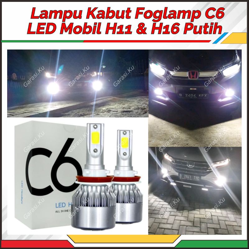 LAMPU KABUT C6 H11 FOGLAMP BUMPER LED MOBIL SINAR PUTIH: AVANZA XENIA BRIO MOBILIO BR-V HR-V CR-V JA