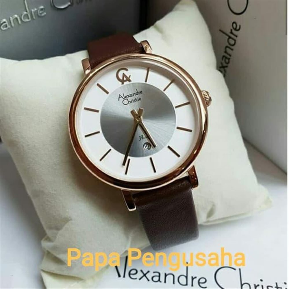 Unik Jam Tangan Wanita Original Alexander Cristie AC2750 White Rosegold Terlaris