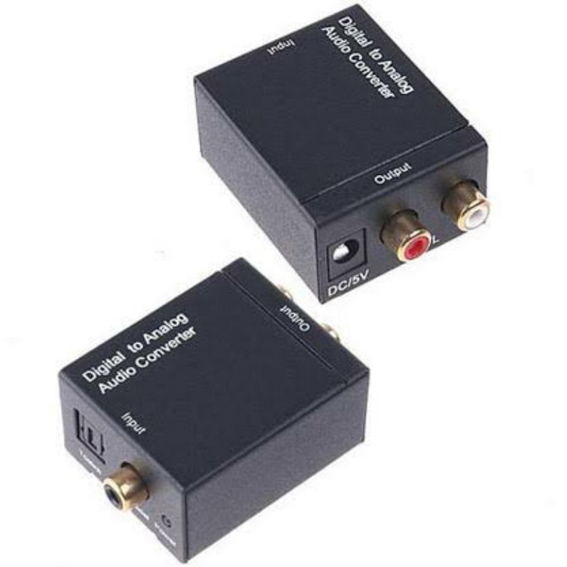 DIGITAL TO ANALOG AUDIO CONVERTER / CONVERTER TOSLINK OPTICAL COAXIAL TO RCA UNTUK LED TV BLURAY PLUS KABEL