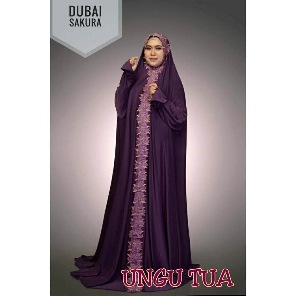 TERBARU MUKENA TERUSAN LANGSUNGAN SUPER JUMBO MUKENAH TERUSAN RENDA UNGU TUA