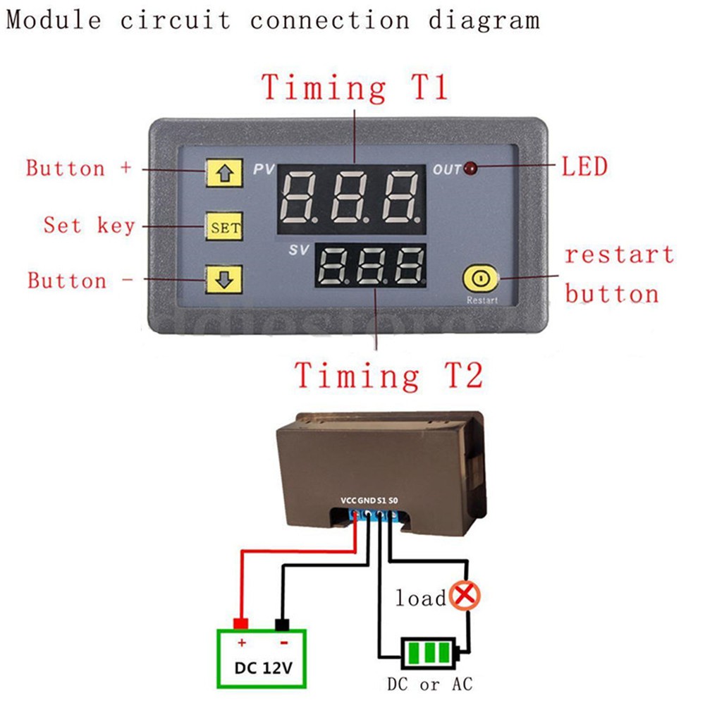 Modul Relay Timer Delay Digital LED AC110V-220V