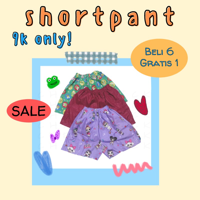 Shortpant celana pendek santai random sale CHERYLPICK