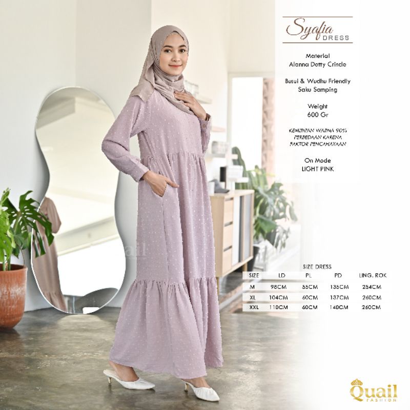 Dress Gamis Wanita Muslim Original Quail Hijab SYAFIA