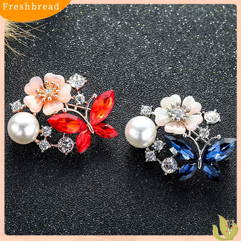 Terlaris Brooch Pin Butterfly &amp; Flower Decor Durable Elegant Style Lovely Brooch for Daily Life