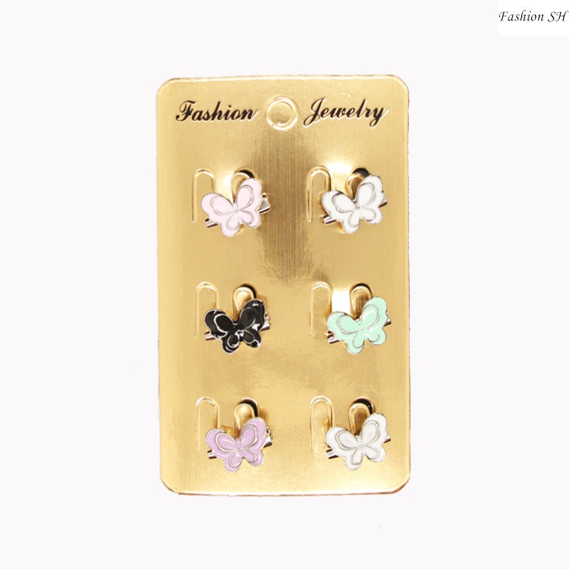 6pcs Bros / Pin Butterfly Kecil Multifungsi Untuk Aksesoris Scarf / Syal M70038-1