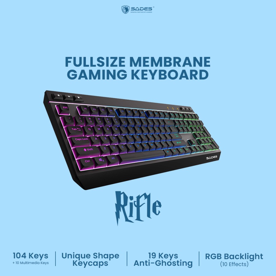 Sades Rifle Fullsize Membrane - Gaming keyboard