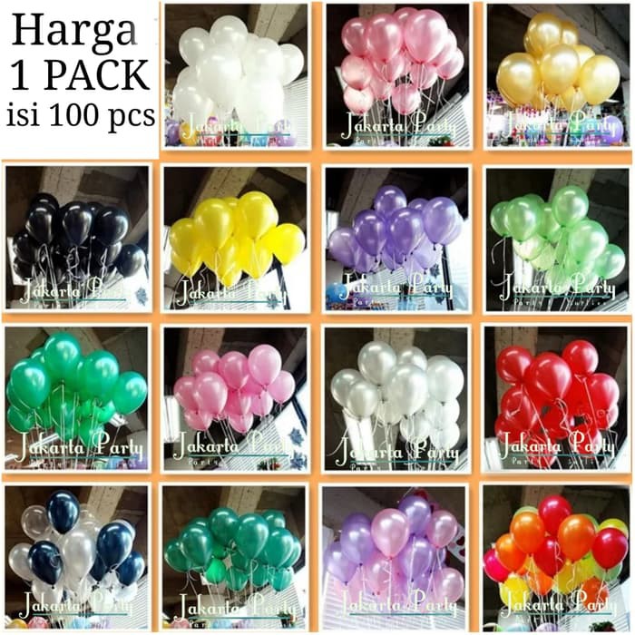 Balon Latex Metalik 1 PACK ISI 100 Pcs / Balon Per Pack / Balon Karet