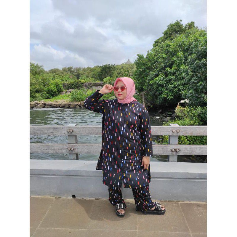 Setelan Jumbo Tie Dye / Setelan Big size tie dye muslim