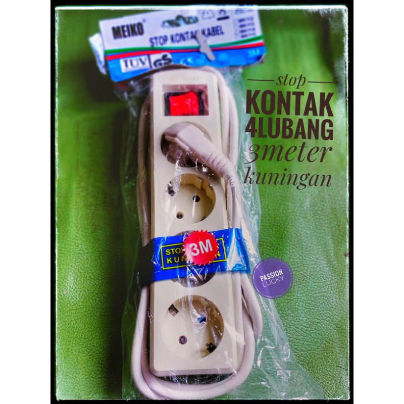 Stopkontak kabel 3meter full 5lubang, 4lubang, 3lubang, 2lubang